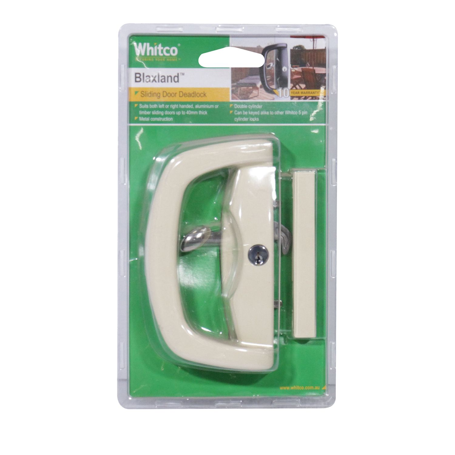 Whitco® Blaxland Sliding Door Deadlock Primrose Bowens