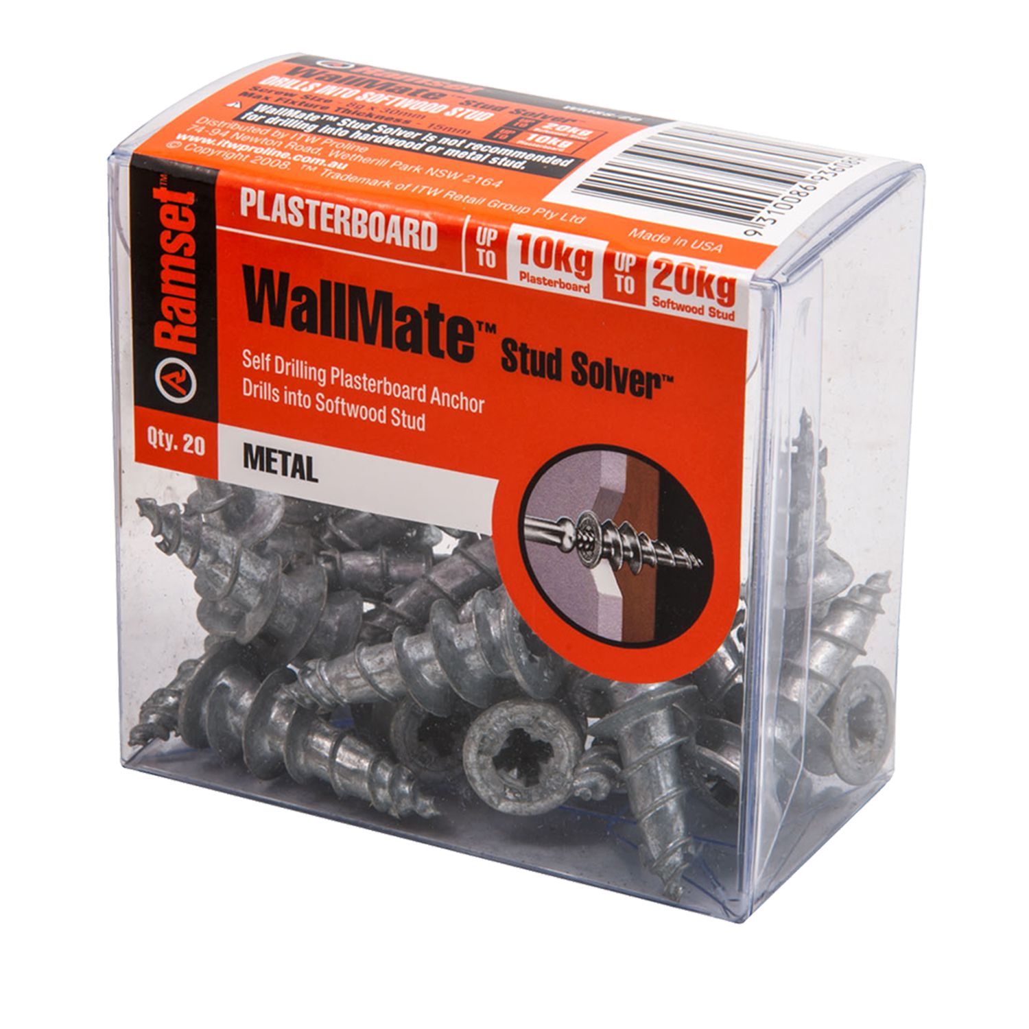 Ramset™ Wallmate™ Stud Solver Plasterboard Anchor Bowens