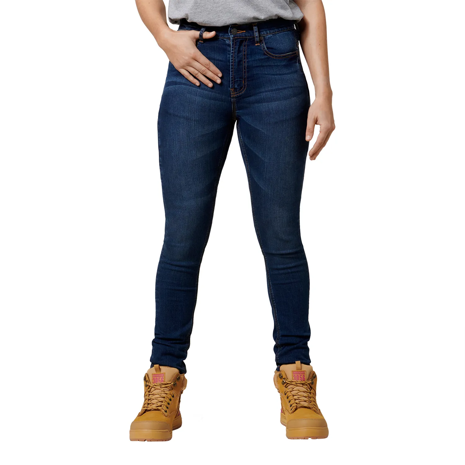 Y08227IND10_01_03_88c8f9ab4b1e5ae350d01339c487fb9d7fd0f3ad_Y08227_IND_3 Hard Yakka Women’s High Waisted Jeggings Indigo