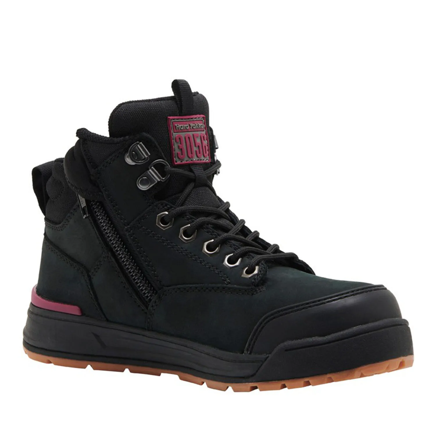 Y6024510_01_01_942da39e0af7dbc091abc85b4727199aa1a4d442_Y60245_BLA_SideOn Hard Yakka Women’s 3056 Safety Boot Black