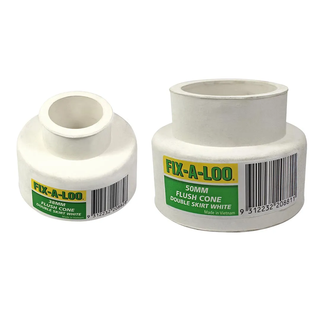 Fix-A-Loo® Flush Pipe Cone Double Skirt White
