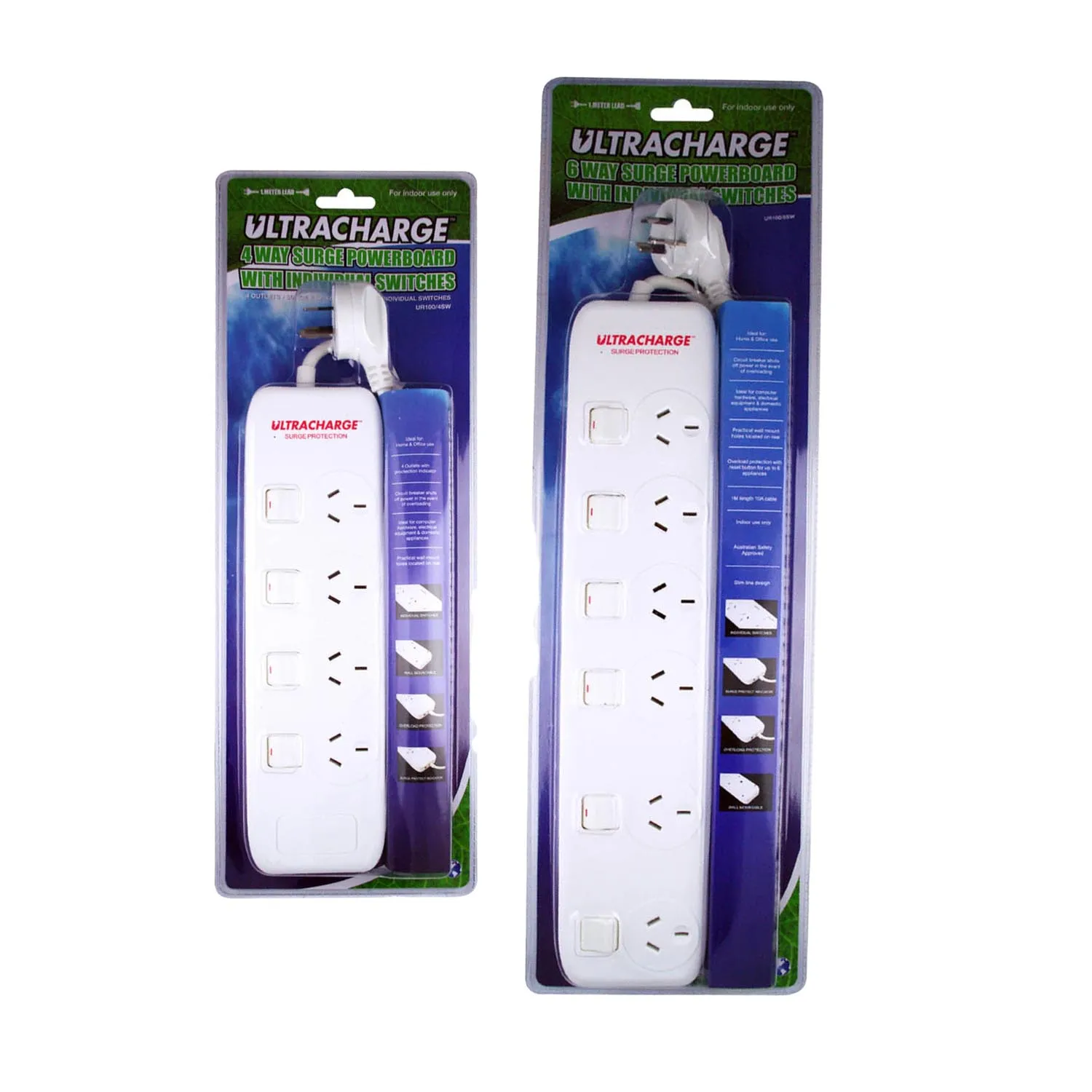 Ultracharge™ Surge Protected Switch Powerboard White