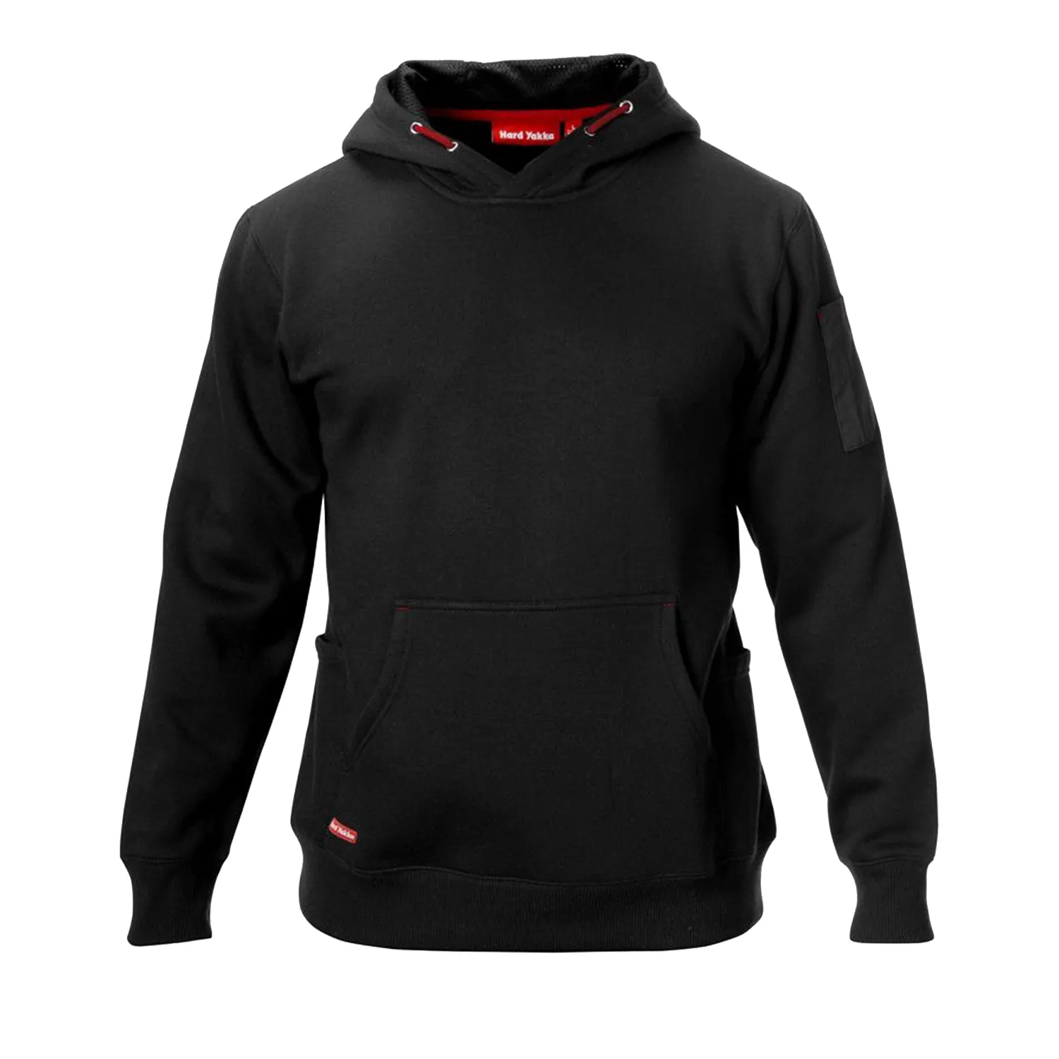 Parent_Y19326SBLA Hard Yakka Men’s Brushed Fleece Hoodie Grey Black